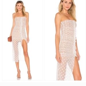 Majorelle White Mesh Dot Lace Bodycon Brady Dress Revolve Small